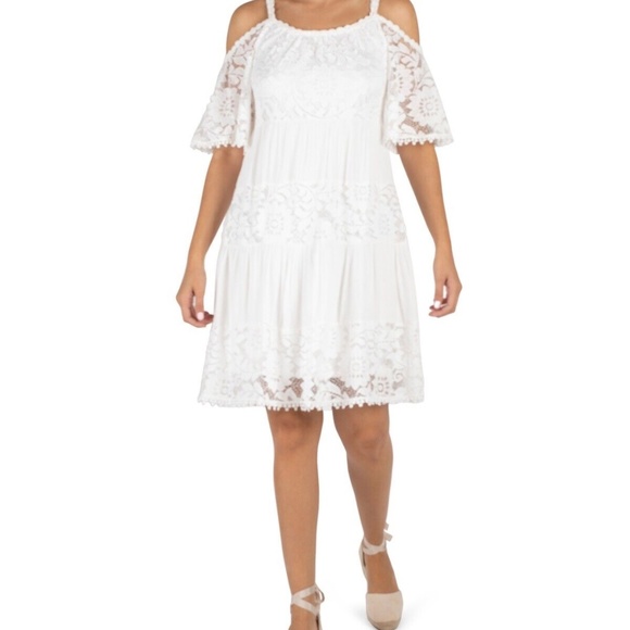 Signature by Robbie Bee boho lace crochet sun dress - Picture 1 of 16